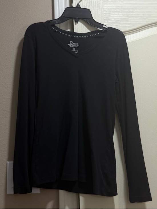 Bass Tops - Bass Black V-Neck Long Sleeve Tee